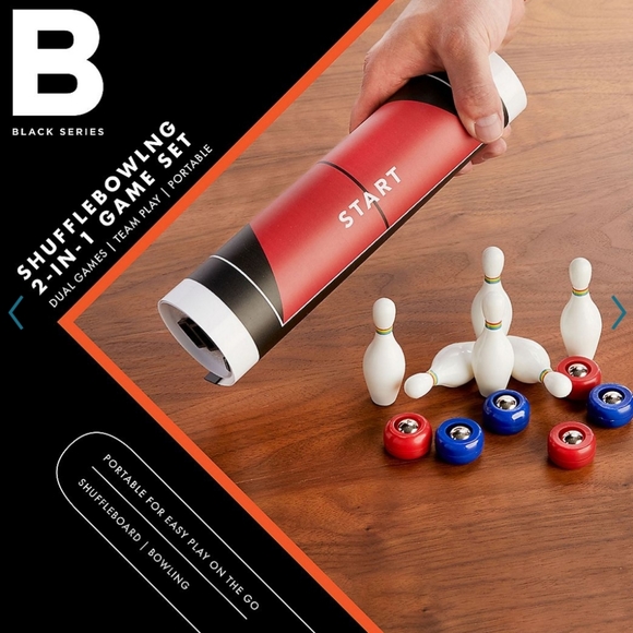 👀50% OFF🎳 NWT‼️ Black Series brand Shuffleboard & Bowling 2-in-1 Game Set - Picture 5 of 16